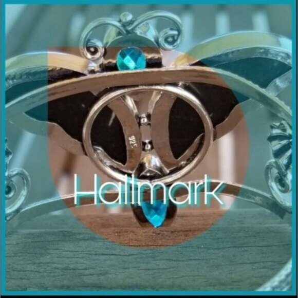 Dichroic Glass ✦ Butterfly Cuff Bracelet ✦ S925 Sterling Silver Topaz Accent NWT main image 3